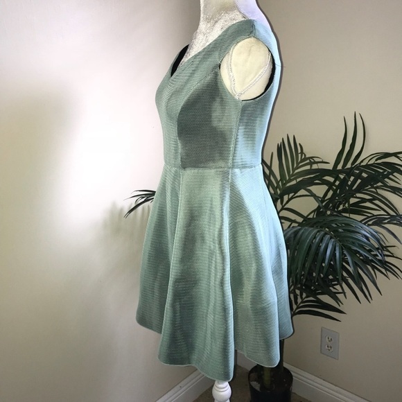 Mustard Seed Optical Illusion Overlay Skater Dress - Picture 5 of 7